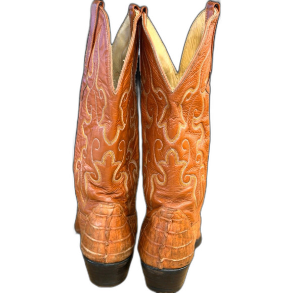 Vintage Handmade Crocodile Belly Western Boots – Women’s 7.5–8 (Men’s 6 EE) - Picture 3 of 7